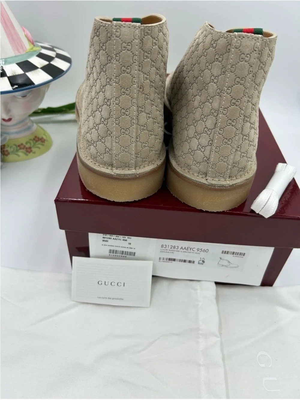 Men’s Gucci GG embossed desert boot size 10 made in Italy